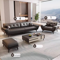 Ensemble de canapés sectionnels modernes et minimalistes en cuir PU - Canapé de bureau écologique en éponge haute densité pour salon