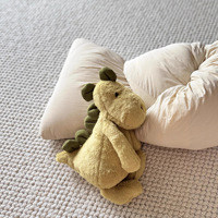 Boneka Dinosaurus Super Lembut Lucu dan Imut Gaya Inggris Isian Kapas PP Teman Nyaman Hadiah Ulang Tahun untuk Anak-anak dan Dewasa