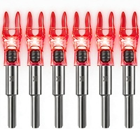 HT Lot de 6 Nocks de flèche LED lumineux activés par la lumière nocturne, haute luminosité, autonomie de 48 heures, rouge, vert, bleu, pour tir à l'arc et chasse