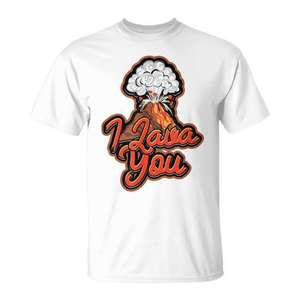 Camiseta promocional I Lava You con diseño de paisaje natural, explosiones y desastres - Product Image 1