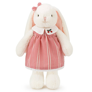 Cute Long Ear Bunny Plush Doll Wearing Plaid Dress With Cherry Decor Soft Stuffed <b>Rabbit</b> <b>Toy</b> <b>For</b> Girls Birthday Gift Room Decor - Product Image 6