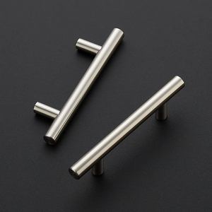 WEKIS 201 Stainless Steel T-shaped Drawer Pulls Simple Kitchen Cabinet Hardware Hollow Furniture Tube Feet for Wardrobe Dresser - Product Image 4