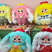 Jouet en peluche original authentique Baby Three Macaroon Rabbit V2 Blind Box, cadeau mignon, boîtes mystère, jouets en peluche