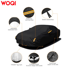 Housse de voiture Woqi, protection intégrale contre l'eau et les UV, pour BMW, Mercedes Benz, Honda, polyester noir, tailles S, M, L, XL - Product Image 3