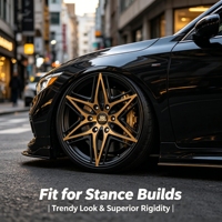 Nouvelles jantes de voiture en alliage d'aluminium forgé monobloc de 16 à 24 pouces, noir mat bronze, 6 branches en étoile, 5x112/114.3/120 pour voiture de sport