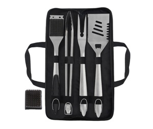 Nouvelle conception – Ensemble d'ustensiles de barbecue en acier inoxydable pour grandes réceptions, 3/5/7/9/16/18/20 pièces, avec sac en toile - Product Image 1
