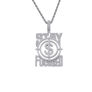 Letter pendant, European and American hip-hop pendant, <b>cross</b>-border foreign trade zircon, US dollar letter necklace. - Product Image 5