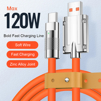 Kabel USB ke Tipe C 2023 Portabel 120W 6A Pengisian Daya Super Cepat Dapat Diputar 180 Derajat Bahan Aluminium Alloy PVC untuk Komputer dan Printer