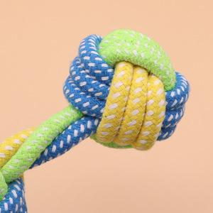 Juguete Masticable Indestructible para Perros, Pelota de Cuerda de Algodón Tipo Yute Resistente, Juguete Interactivo para Masticar para Uso Diario Informal - Product Image 3