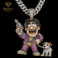 Pendentif de luxe personnalisé en argent sterling 925 et moissanite pour les fêtes hip-hop, les festivals de musique et les acheteurs de streetwear