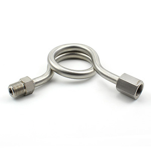 Hikelok alta presión 6000 PSI 1/4 ''1/2'' NPT BSP sifones de acero inoxidable para manómetro - Product Image 3