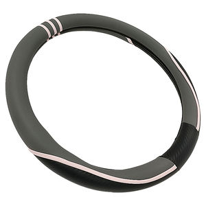 Housse de <span class=keywords><strong>volant</strong></span> en cuir à 3 branches en fibre de carbone rose gris avec surpiqûres de blocs de couleur <span class=keywords><strong>voiture</strong></span> de sport pour les deux hommes - Product Image 6