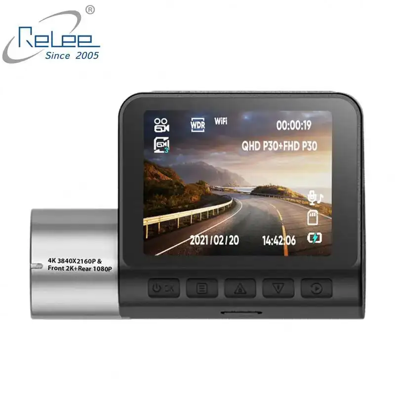Prix de gros 4K FHD Caméra de tableau de bord de voiture 2.4 ''Boîte noire de voiture Enregistreur de véhicule avec écran WIFI GPS IPS