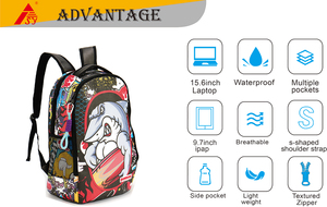 2024 étudiant sac à dos pour hommes léger tissu personnalisé Polyester gris sacs <span class=keywords><strong>d</strong></span>'école une pièce <span class=keywords><strong>Anime</strong></span> sac à dos - Product Image 3