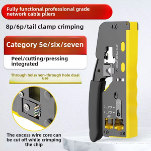 Đa chức năng 6P 8P Báo Chí Dây cáp <span class=keywords><strong>crimper</strong></span> Stripper Cutter Kìm Ethernet mạng Cat5/<span class=keywords><strong>6</strong></span>/7 RJ45 đi qua uốn tóc bồng công cụ - Product Image 6