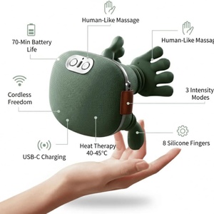 Masseur portable pour le cou, avec pétrissage profond des tissus, fonction chauffante et massage Shiatsu pour la relaxation musculaire - Product Image 3