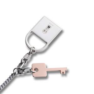 Hot Sale Fashion Luxury Custom Logo Pom Pom Keychain <b>Pink</b> Metal Bracelet Keychain - Product Image 5