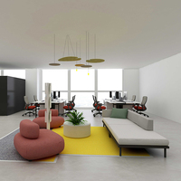 Sofás seccionales modulares de lujo para oficina, muebles de tela, sofás con respaldo alto