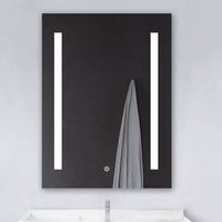 Miroir de salle de bain rectangulaire moderne tendance 50*70cm, mural, éclairé, anti-buée, 3 couleurs, intensité variable, pour hôtel, IP44