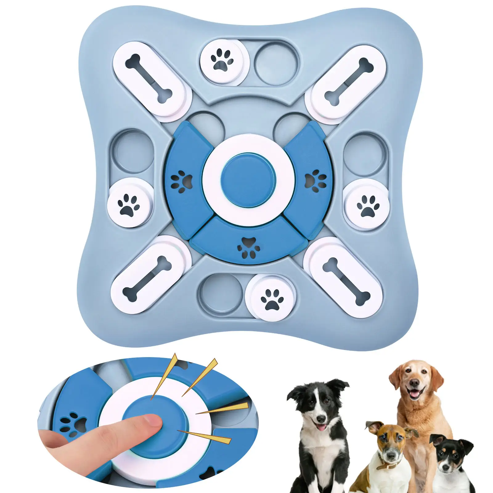 Campione gratuito sicuro e sicuro IQ Training Slow Food Dispenser Feeder Squeakers Chewdog Puzzle Toys per cani di grossa taglia