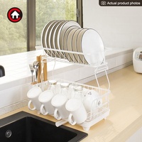 Organisateur de rangement pour comptoir de cuisine KD à 2 niveaux égouttoir à vaisselle égouttoir à vaisselle égouttoir à vaisselle