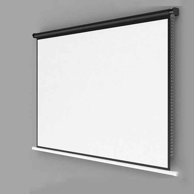 Factory Manual Roller Shutter Projector Screen 60 Inch 4:3 Wall Hanging HD Manual Pull-down Curtain Projection Screen