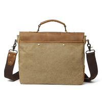 Sac fourre-tout en toile en gros, grand sac à bandoulière décontracté, sacoche pour ordinateur portable, sacoche vintage en cuir véritable Crazy Horse pour hommes