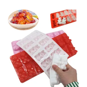 Gummy Bear Molds Candy Molds 16 Cavities Silicone Tray, Perfect for Mints Chocolates Fudge Ice Cubes, BPA Free and Food Grade