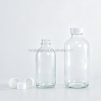 Bouteilles en verre rondes transparentes de 15 ml, 30 ml, 60 ml, 120 ml avec pompe à lotion, compte-gouttes, vaporisateur à fine brume, bouchon à vis pour huiles essentielles