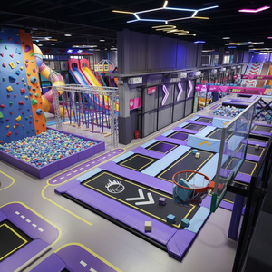 Parque <span class=keywords><strong>de</strong></span> Diversiones Interior Personalizado <span class=keywords><strong>de</strong></span> Estilo Moderno, con Toboganes y Trampolines, Fácil <span class=keywords><strong>de</strong></span> Operar - Product Image 1