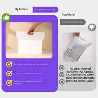 Sacs à T-shirts auto-scellants portables, étanches à l'humidité, transparents pour l'emballage de vêtements, chaussettes, chaussures (matériel PVC/PE)