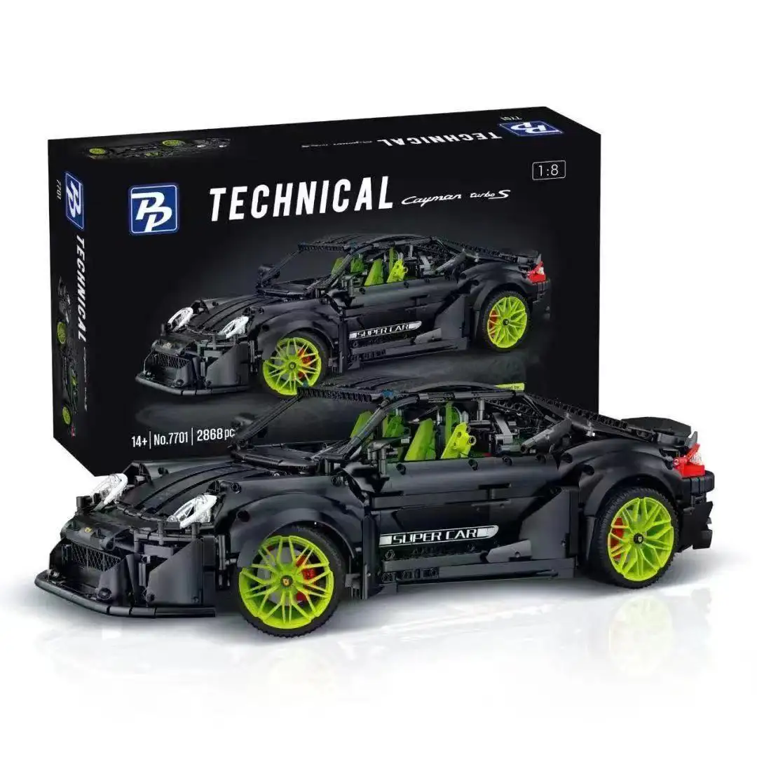 Porschesings blocco giocattolo nuovo anno regalo 1:8 blocco di costruzione giocattolo assemblaggio set 2868 pz all'ingrosso a buon mercato 7701