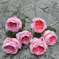 Hochwertige Großhandels-Seidenrosen mit 3 Köpfen, Künstliche Blumen für Heim, Hochzeit, Party und Event-Dekoration