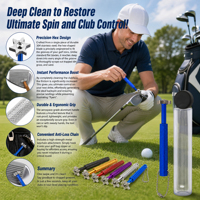 Outil de nettoyage de rainures de clubs de golf, outil de nettoyage multi-têtes pour le nettoyage des faces des clubs de golf, accessoires de golf, cadeau pour les golfeurs