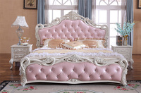 Lit de luxe Style européen ancien, meuble de lit en bois sculpté, Style traditionnel européen, Sexy