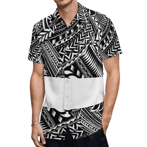 Bán buôn OEM biểu tượng tùy chỉnh tapa micronesia nút áo sơ mi Polynesian tonga Tribal bãi biển Áo sơ mi cho nam giới Aloha chemisepourhomme - Product Image 4