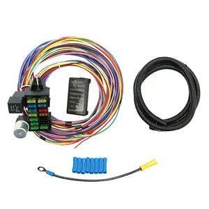 Universal 12 Circuit Fuse Box Wiring Wires Harness Fit for Muscle Car Hot Rod Street Rod XL Wires