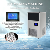 Machine à glaçons automatique commerciale 25 kg/24h, refroidissement par air et eau, pour restaurant, café, bar
