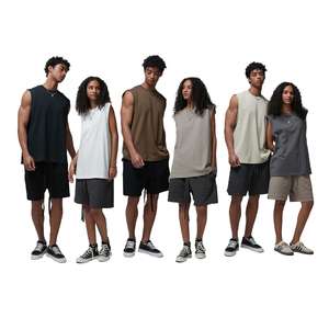 T-shirts sans manches de qualité supérieure unisexes 190GSM pour la salle de sport, impression personnalisée par broderie, séchage rapide, respirant, pour hommes - Product Image 2