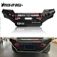 Pare-chocs avant Hilux Vigo 2005-2015 Armando en acier robuste, compatible avec treuil, 4x4 tout-terrain avec support pour éclairage LED