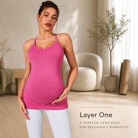 Débardeur de sport de maternité sans PFAS, très extensible, anti-humidité, séchage rapide, pour yoga de grossesse, vente en gros OEM