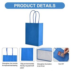 Bolsas de Papel Pequeñas para Regalos con Asas, para Fiestas, Cumpleaños, Almuerzo Diario, Boutique, Tienda de Abarrotes, Panadería, Comercio Minorista - Product Image 3