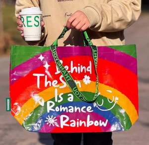 Large Capacity Custom ECO Tote Reusable Shopping <b>Bags</b> Foldable and Washable PP <b>Woven</b> Grocery <b>Bag</b> - Product Image 5