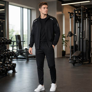 Felpa con Cappuccio Traspirante da Uomo Taglie Forti, Set Tre Pezzi con Pantaloni Casual, Girocollo Largo a Maniche Lunghe per Uomo Giovane, Sportivo Autunno/Inverno - Product Image 2