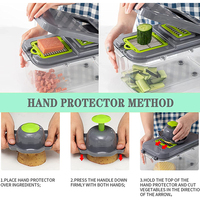 Amz Kitchen 22-in-1 handmatige groentehakker, fruitsnijder, uienhakker, groentesnijder, keukenhulpjes, keukenhakker