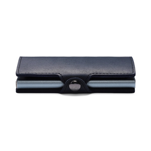 Wholesale Slim Minimalist Genuine Leather Popup Card Case RFID Protection Bank Credit Cardholder Real Leather <b>Wallet</b> Card <b>Holder</b> - Product Image 6
