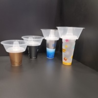 Plateau à collation en plastique PP pour boissons froides et chaudes, bol à açaï, gobelet à boisson avec couvercles, logo personnalisé transparent, gobelet en plastique pour café glacé et thé