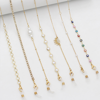 Chaîne de masque facial multicolore transfrontalière avec bijoux et chaîne de lunettes dorée pour la fabrication de bijoux et de colliers