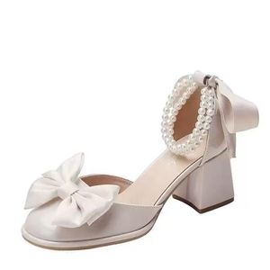 Zapatos de Tacón Ancho con Punta en Pico y Correa en el Tobillo para Mujer, Zapatos de Novia de Cuero Genuino Antideslizantes, Zapatos de Tacón con Estampado Colorido de Moda de Verano - Product Image 1