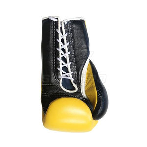 Gants de boxe professionnels avec logo personnalisé Gants à lacets résistants en cuir avec design personnalisé - Product Image 6